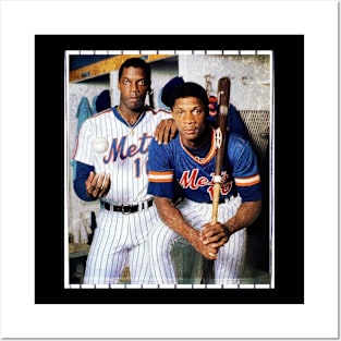 Dwight Gooden and Darry l Strawberry in New York Mets, 1983 Posters and Art